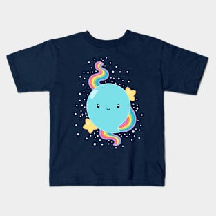 Kawaii Ghost in the Galaxy Kids T-Shirt